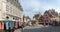 Market day on the Francois Rude Square in the historic old city center of Dijon