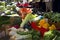 Market in Frigiliana an old Moorish village above Nerja on the Costa del Sol in Southern Spain