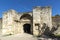 Market gate at ruins of medieval fortification in town of Vidin, Bulgaria