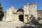 Market gate at ruins of medieval fortification in town of Vidin, Bulgaria