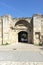 Market gate at ruins of medieval fortification in town of Vidin, Bulgaria