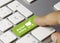 Market online - Inscription on Green Keyboard Key