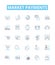 Market payments vector line icons set. Payments, Market, Transactions, Banking, Credit, Debit, Purchases illustration