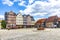 market place at Hessenpark in Neu Anspach. Since 1974, more than 100 endangered buildings have been re-erected at the Hessenpark