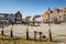Market place in Husum with Tine fountain