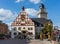 Market place with town hall of Plauen in Vogtland