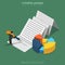 Market Research business 3d Flat isometric man on