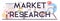 Market research typographic header. Marketing strategy and communucation