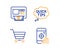 Market sale, Atm and Quick tips icons set. Seo phone sign. Customer buying, Money withdraw, Helpful tricks. Vector