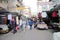 Market sale on the sidewalk road in Sham Shui Po, Kowloon. 11 March 2021