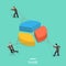 Market share flat isometric vector concept