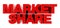 MARKET SHARE red word on white background illustration 3D rendering