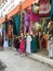 A market(souk) bazaar in touristic city Ouargla Algeria. Traditional cloth souvenir market is the