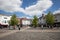 The market square in Abingdon Town Centre in Oxfordshire, UK