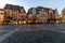 The market square in the old town of Mainz, Germany at sunset