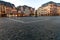 The market square in the old town of Mainz, Germany at sunset