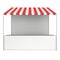 Market stand kiosk stall with striped awning for promotion sale