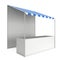 Market stand kiosk stall with striped awning for promotion sale