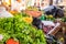 Market table full of vegetables