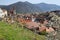 Market town of Weissenkirchen-in-der-Wachau, surrounded with terraced vineyards. Wachau-Valley, Lower Aust