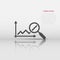 Market trend icon in flat style. Growth arrow with magnifier vector illustration on white isolated background. Increase business