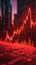 Market turmoil stock chart indicates financial crisis and market downturn