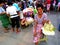 Market vendor selling flowers in quiapo in the philippines