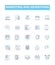 Marketing and advertising vector line icons set. Marketing, Advertising, Promoting, Branding, Publicizing, Targeting