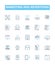 Marketing and advertising vector line icons set. Marketing, Advertising, Promoting, Branding, Publicizing, Targeting