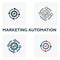 Marketing Automation icon set. Four elements in diferent styles from content icons collection. Creative marketing automation icons