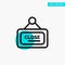 Marketing, Board, Sign, Close turquoise highlight circle point Vector icon