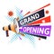 Marketing business, grand opening isolated icon, bullhorn