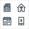 Marketing business line icons. linear set. quality vector line set such as phone, calendar, internet