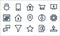 Marketing business line icons. linear set. quality vector line set such as upload, star, chats, ecommerce, filter, calculator,