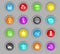 Marketing colored plastic round buttons icon set