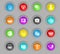 Marketing colored plastic round buttons icon set