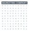 Marketing company vector line icons set. Marketing, Company, Advertising, Branding, Strategy, Campaigns, Consultancy