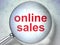 Marketing concept: Online Sales with optical glass