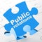 Marketing concept: Public Relations on puzzle background