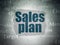 Marketing concept: Sales Plan on Digital Data Paper background