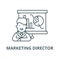 Marketing director vector line icon, linear concept, outline sign, symbol