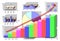 Marketing & financial statistic with graphic chart on white