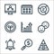 Marketing and growth line icons. linear set. quality vector line set such as pyramid, search, alert, rate, profits, growth, pie