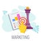 Marketing infographics icon. Chess strategy and calculation.