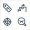 marketing line icons. linear set. quality vector line set such as keywords, target, growth