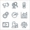 Marketing line icons. linear set. quality vector line set such as time, chess, video marketing, insight, pie chart, time