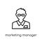 Marketing Manager icon. Trendy modern flat linear vector Marketing Manager icon on white background from thin line Professions co