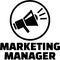 Marketing manager with megaphone icon