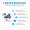 marketing, megaphone, announcement, promo, promotion Infographics Template for Website and Presentation. GLyph Gray icon with Blue