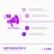 marketing, megaphone, announcement, promo, promotion Infographics Template for Website and Presentation. GLyph Purple icon